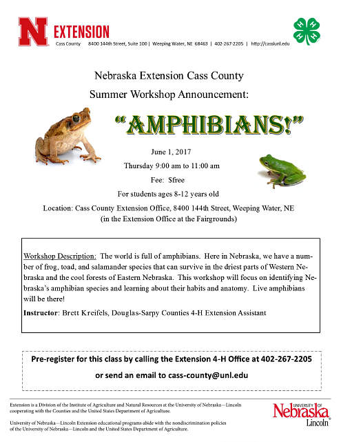2017 05 24 XTNSN Amphibians workshop flyer