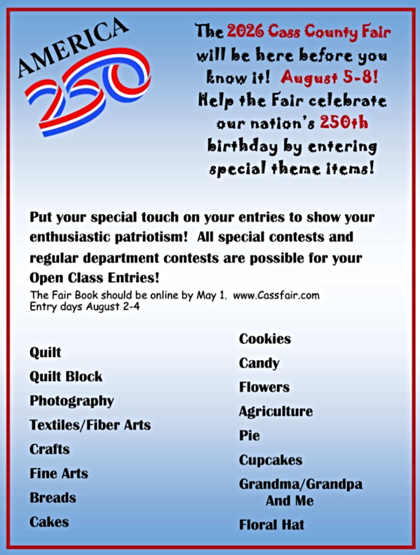 2026 04 29 CASS CO FAIR Americas 250th 1