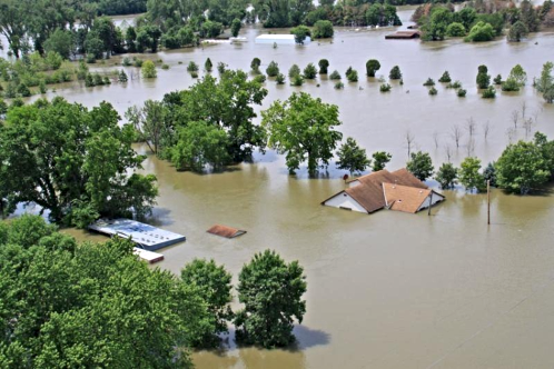 flooded homes
