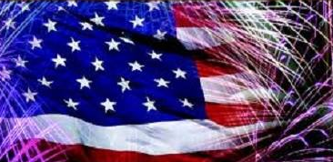 flag fireworks