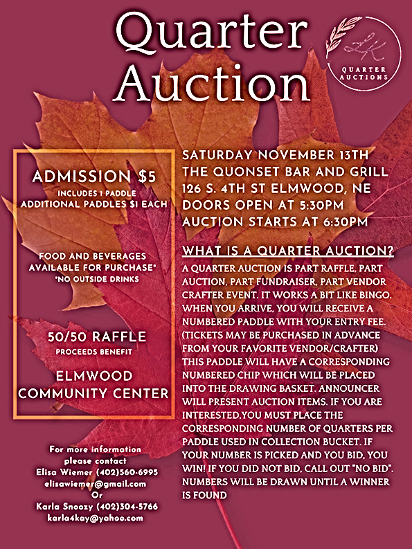 2021 10 27 ELM Comm Cntr quarter auction 1