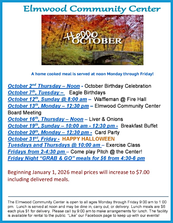 2025 10 01 ELM CC Oct schedule
