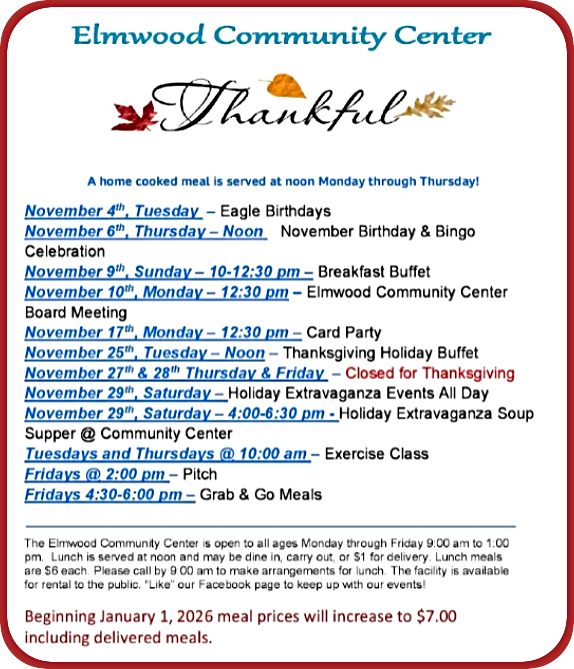 2025 11 05 ELM CC Nov schedule