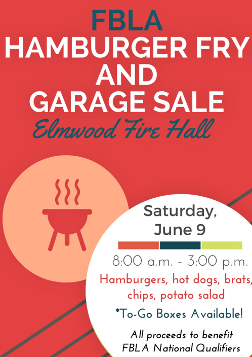 2018 06 06 ELM FBLA GARAGE SALE HAMBURGER FRY 1