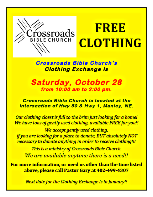 2017 10 25 MNLYCrossroads bible church clothes giveaway