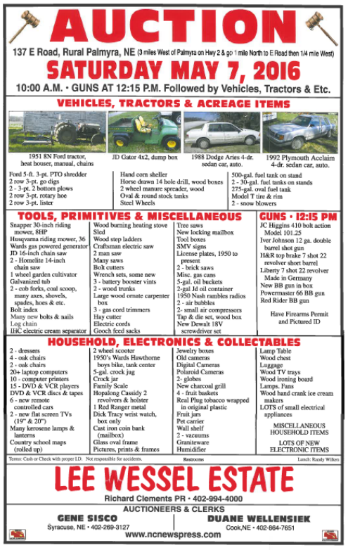 2016 05 04 PALMYRA AUCTION