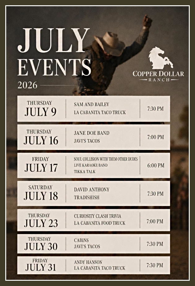 2026 07 08 PLT Copper Dollar Ranch July lineup