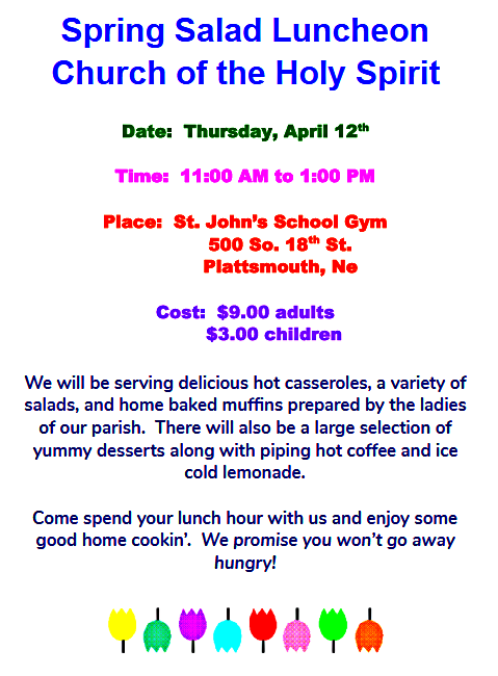 2018 03 28 PLT Holy Spirit luncheon