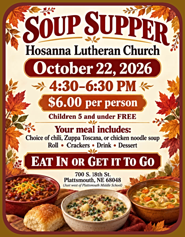 2026 10 21 PLT Hosanna Church Soup Supper