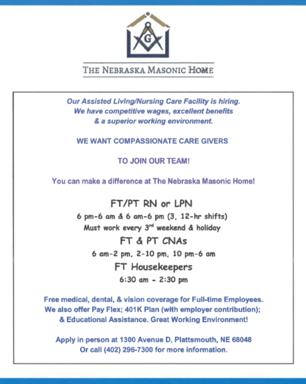 2021 10 27 PLT MASONIC HOME Jobs 1
