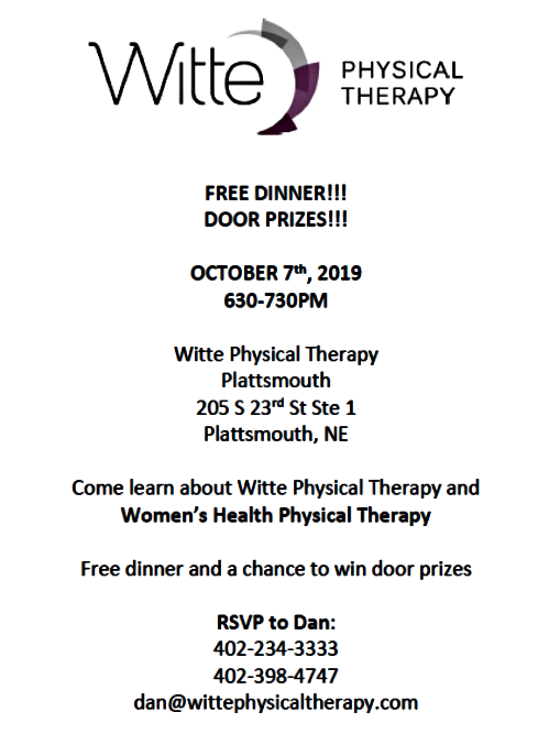 2019 09 25 WITTE Womens Health Physical Therapy Flyer 1