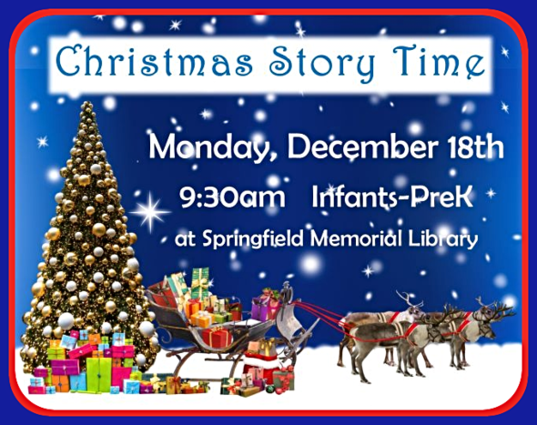 2023 12 13 SPR LIBRARY Christmas Story Time Flyer