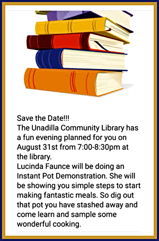 2023 08 23 UNA Lib instant pot class