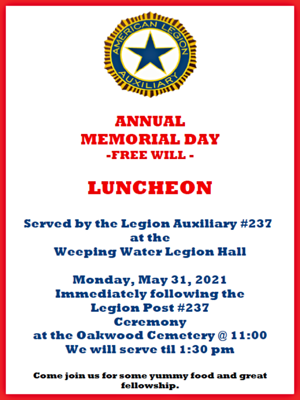 2021 05 26 WW Legion Mem Day Luncheon 1