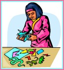 CLIP ART_LADY_CUTTING_PAPER